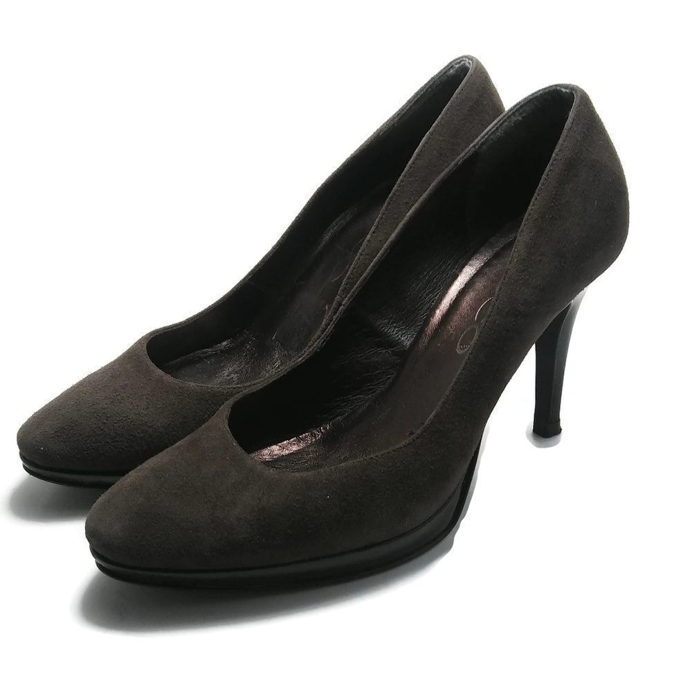 Sacco Womens 7.5‎ Brown Suede Pumps Heels Italy - Picture 4 of 7